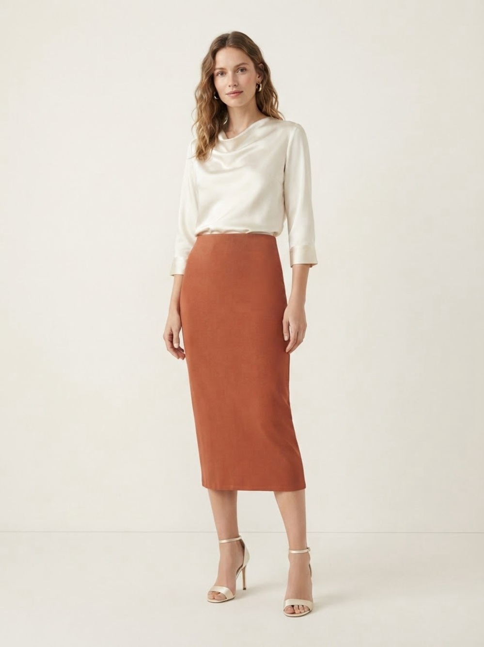 Zara  Rust Pencil Skirt